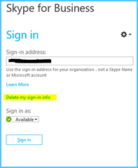 delete signin info